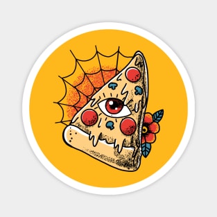 Pizza Monster Tattoo Graphic Magnet